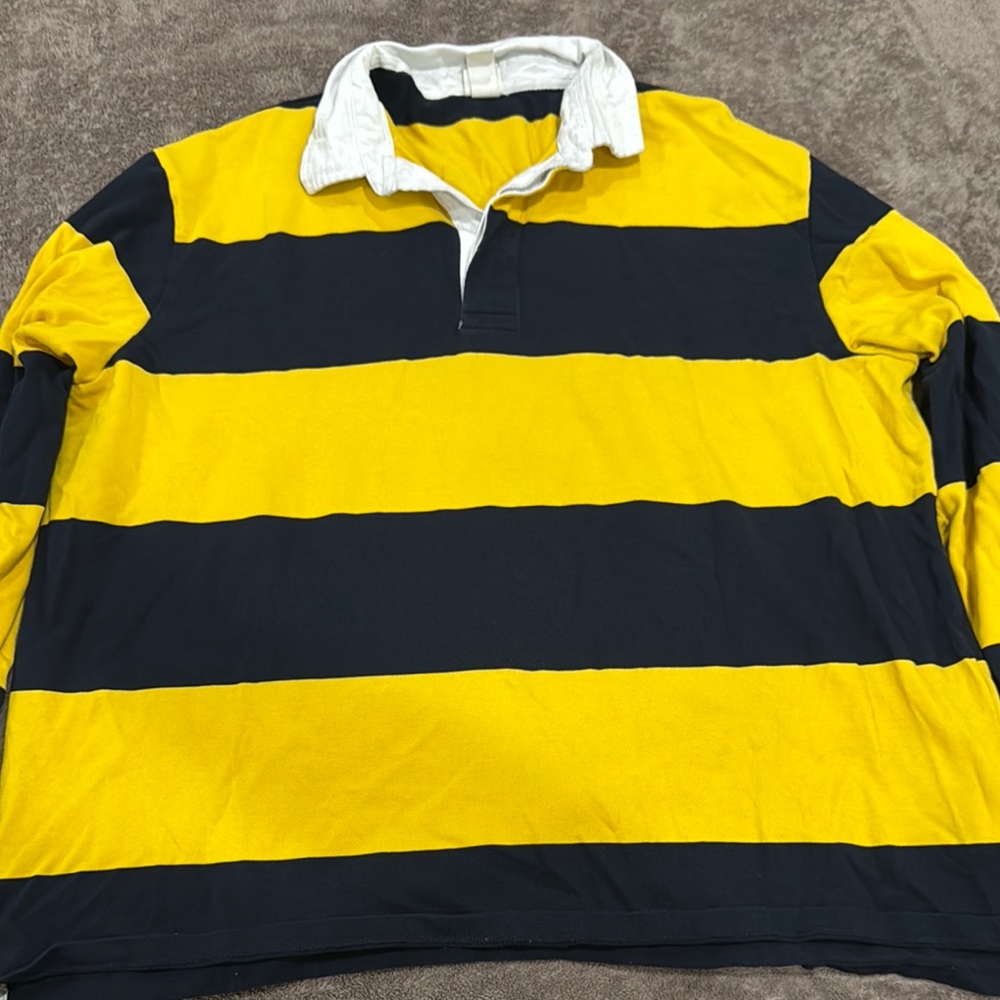 H&M Yellow and Black Casual Button Down Shirt